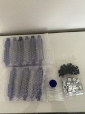 New 23 Empty Blue Frosted Glass Bottles 