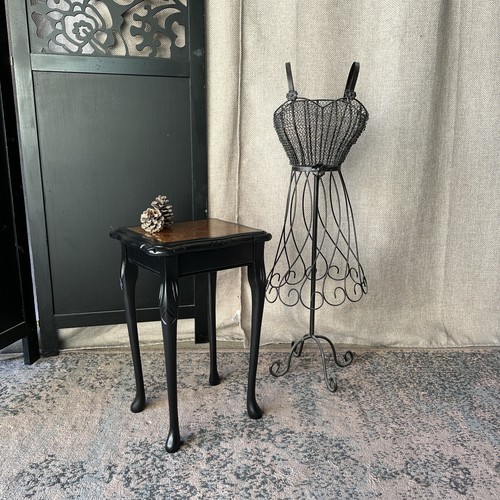 Occasional Table with Resin Top Resin Table Painted Black Vintage Wine Table - Picture 5 of 12
