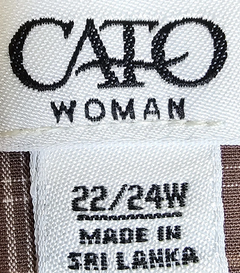 Abrigo Chaqueta Blazer Mujer Cato Talla 22W/24W 22/24 Marrón Blanco Cuadros Foto 2 de 4