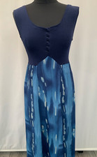 Women's Blue Sleeveless Long Dress Size 10 Polyester Blend