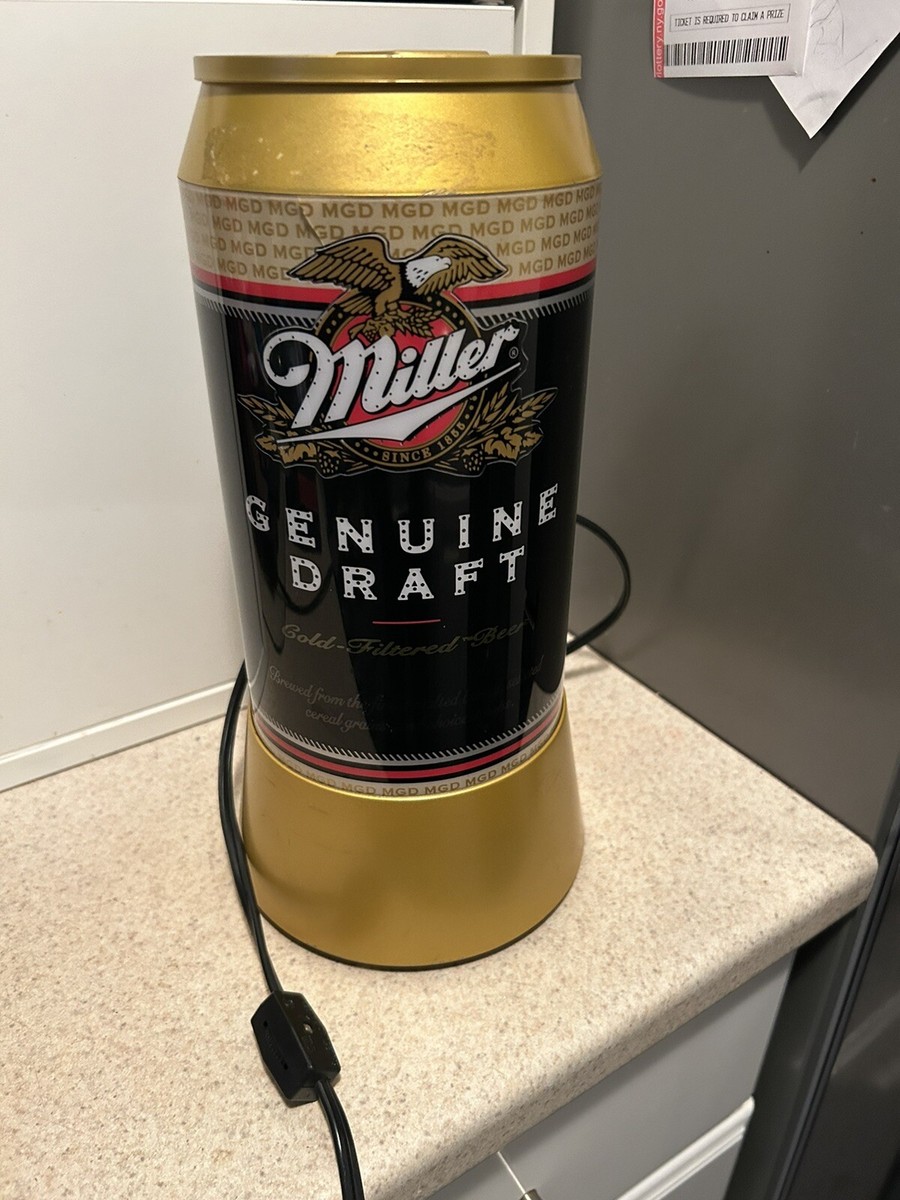 1994 Miller Genuine Draft Beer Can Rotating Light Lamp 12 x