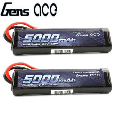 2X Gens Ace Traxxas 5000mAh 8.4V 7-Cell NiMH Hump Battery T Stecker Für RC Auto