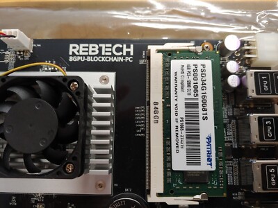 Rebtech 8GPU-BLOCKCHAIN-PC Mining Board 4GB DDR3 120GB mSATA BARELY USED