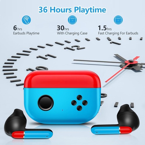 Kids Wireless Earbuds,Kids Earbuds Bluetooth 5.3 Touch Control Wireless Earbuds - Photo 14 sur 19