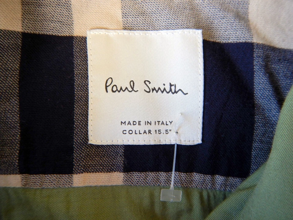 Paul Smith Italia Para hombres Nueva Camisa de Diseñador Algodón Cachemira Manga Larga x2 - Grande Foto 3 de 4