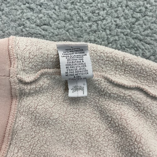 Stussy 8 Ball Crewneck Sweatshirt Mens Large Pink Dyed Stained THRASHED Hype - Picture 17 of 19
