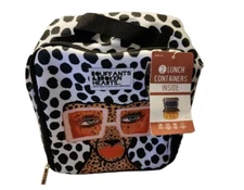 Fit & Fresh Bouffant & Broken Hearts Lunch Tote (Box), Cheetah with glasses