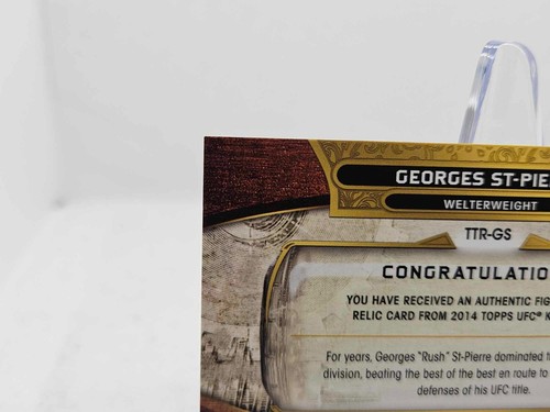 Georges St-Pierre 2014 Topps Knockout Fighter Worn Memorbilia 31/36 UFC Card - Picture 9 of 10