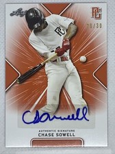 2021 LEAF PERFECT GAME CHASE SOWELL ORANGE PAPER AUTO # 26/30