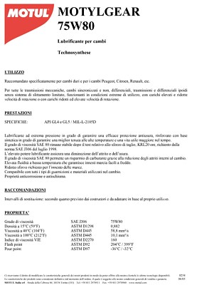 MOTUL Motyl Gear 75W80 GL4 GL5 Huile Vitesse Transmission Différentiel - Foto 6