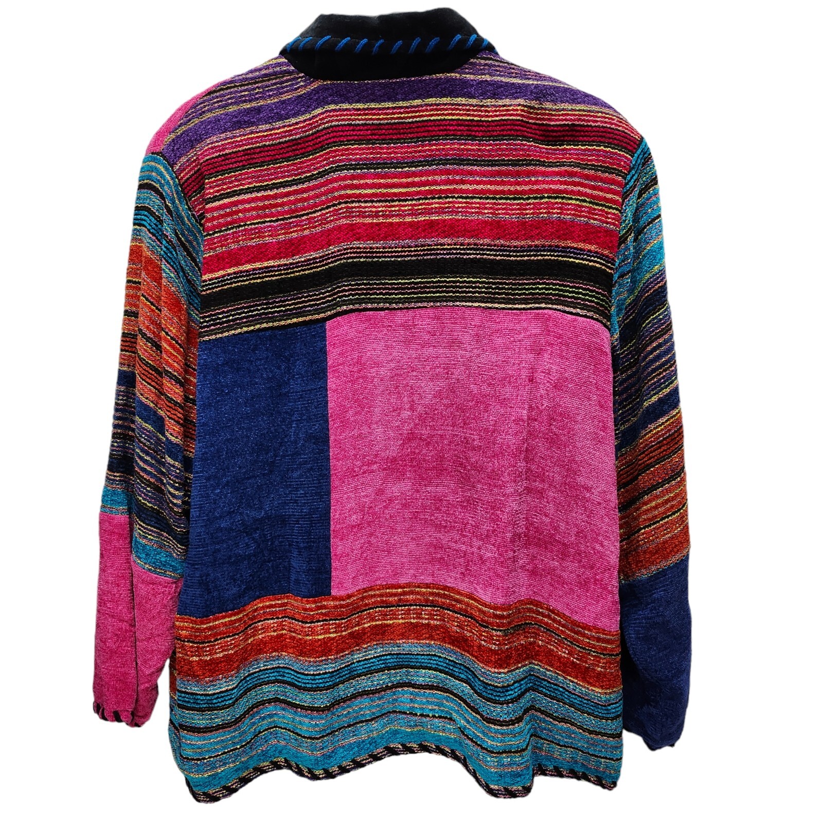 Julia Kim Patchwork Jacket Womens 1X Button Up Li… - image 3