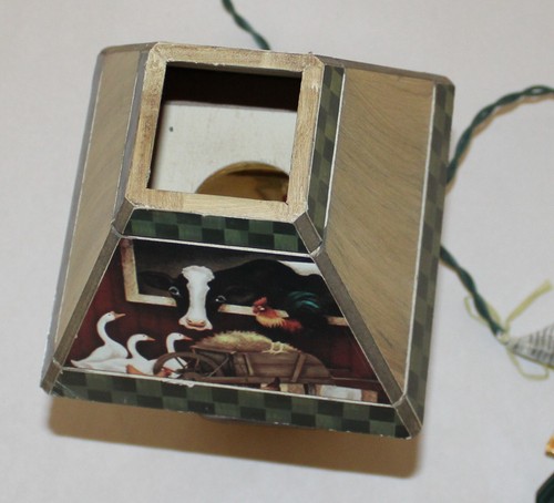 Amber Mason Jar Cow with Geese & Rooster Lamp Country Decor 10" Tall - Picture 8 of 20
