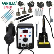 8786D 2 en 1 BGA SMD Estación de retrabajo de soldadura Pistola de aire caliente Soldador 110V 220V
