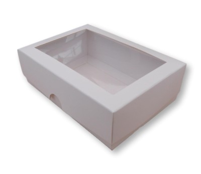 20 WEISSE 6,5 x 4'' ZOLL BOXEN MIT FENSTER, KLEINE GESCHENKBOX, BROWNIES, KEKSE, GESCHENKE