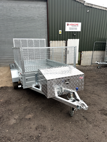 New 8x5 Road Trailer with cage & ramp +Fitted Front alloy box UK DELIVERY - Picture 3 of 13