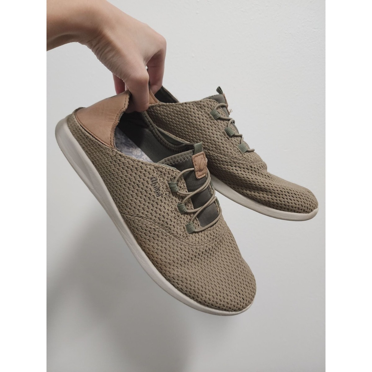 OluKai Shoes Mens Size 11 Gray Brown Leather Alapa Li Slip Ons 10395-1013 Olukai Alapa Li tan sneakers 8.5 | eBay main image 2