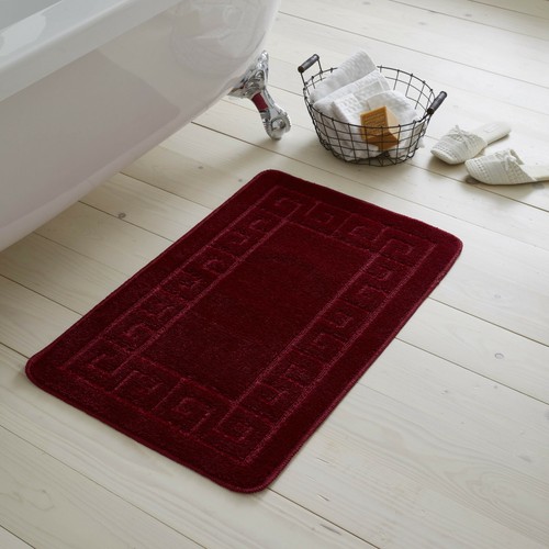 JACQUARD GREEK STYLE BATH MAT PEDESTAL SET NON SLIP TOILET BATHROOM RUGS 2 PIECE - Picture 106 of 157