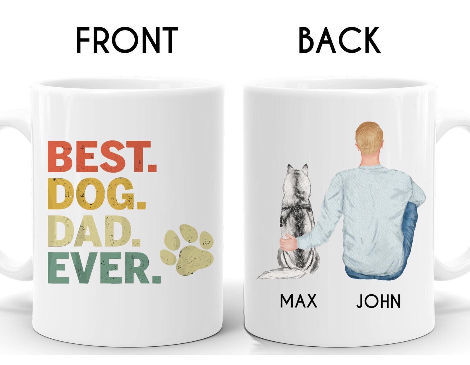 Personalized Husky Mug Husky Dad Mug Husky Lover Mug Husky Dad Gift Husky Owner