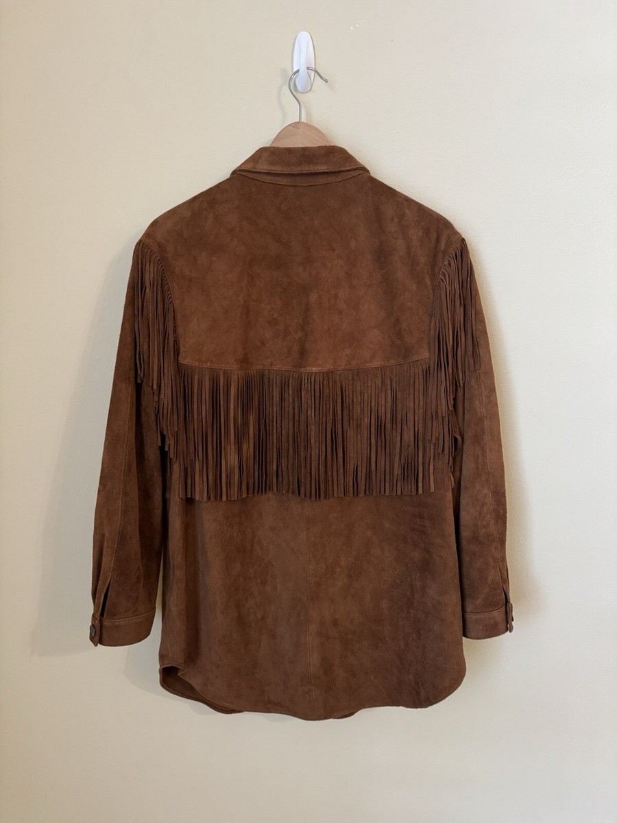 ジャケット・アウター 90s suede fringe collar Excelled-suede-black-leather-