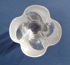 Vaso in vetro decò con vetro in parte sabbiato - h. 16 cm