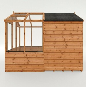 8x6 combi greenhouse garden shed timber wood potting sheds