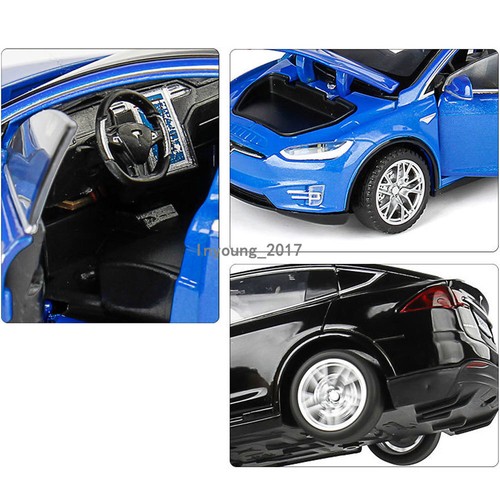 1/32 Tesla Model X 90D Model Car Diecast Toy Vehicle Toys for Kids Gifts Blue - Picture 11 of 12