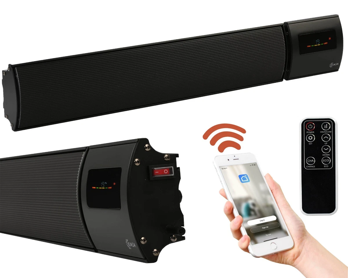 KIASA -1800W/900W Infrared Radiant Heater Bar -WIFI u0026amp; Remote Control -  IP44 | eBay