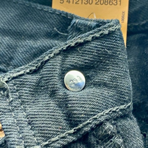 Pantalones de mezclilla negros Levis 501 27x32 True Vintage años 90 ropa de trabajo para mujer hechos en Reino Unido nuevos con etiquetas - Imagen 7 de 17