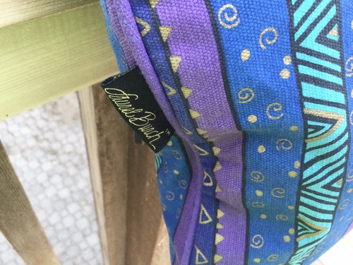 Mythical Dogs Laurel Burch Medium Canvas Purse Tote Bag Handbag Purple Blue - Picture 5 of 11