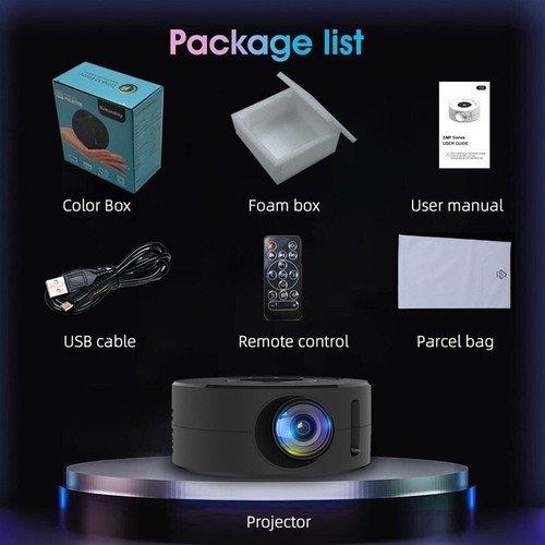 YT200 320 X 180P LED HD Mini proyector Soporte alimentado por USB Conexión cable - Picture 2 of 7
