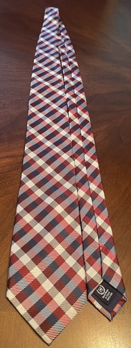 Chaps Red Blue Hand Made 100% Silk Men’s Neck Tie Made In China - Picture 3 of 9