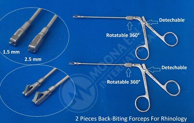 ENT Antrum Back-Biting Forceps, Pediatric & Adult Sizes, Rotatable & Detechable