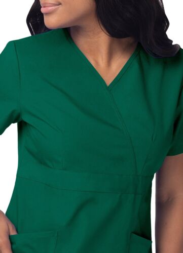 Sivvan Uniformi Donna Finto Avvolgente Infermiera Medico Scrub Top Vestibilità Crossover Semi-V - Foto 74 di 112