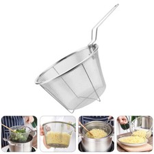 Cesta para freír papá de acero inoxidable papas fritas cesta profunda para cocinar