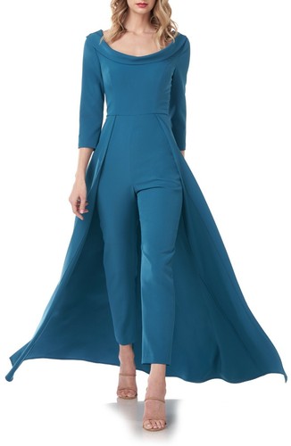 Kay Unger of NY Crepe Maxi Romper Size 