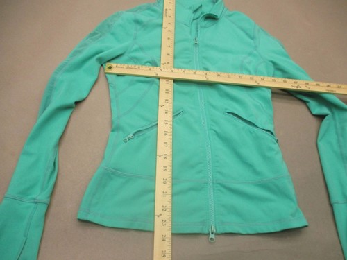 ZELLA Size XS Womens Teal Full Zip Pocket Thumbhole Slim Gym Track Jacket 465 - Picture 5 of 10