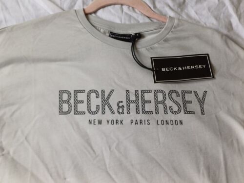 Beck & Hersey Light Grey Cotton T Shirt-Mens Medium-New With Tags - Picture 1 of 5