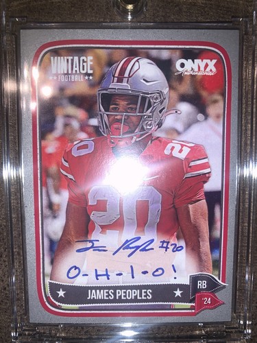 James Peoples 2024 Onyx Silver 3/10 Inscription “O-H-I-O” On Card Auto OSU - Picture 7 of 11