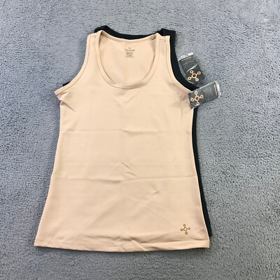 TOMMIE COPPER Tank Womens Large 2 PACK Core Tank Top Beige Black NWT a34ds