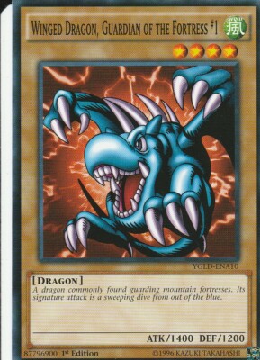 YUGIOH CARD WINED DRAGON GUARDIAN OF THE FOREST 1 YGLD-ENA10