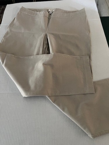 Chico's Straight Leg Khaki Beige Long Pant Pull OnE Elastic Waist XL 16 Chicos 3 - Picture 1 of 3