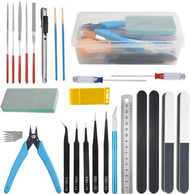 Hobby Craft Model Tool Kit 29pcs Painting Gundam Figures 3D Print Repair B Stock