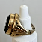 Antique Vintage  Ring with Large Faceted Oval Amethyst size 5-6