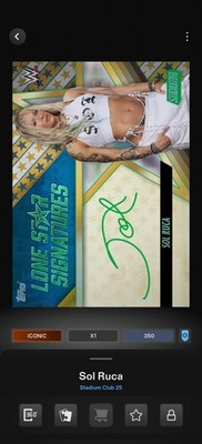 Topps WWE SLAM *DIGITAL* Stadium Club Green Lone Star Sig Motion Sol Ruca 350CC
