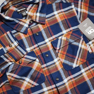 Outdoor Research New Men's XLarge Feedback Flannel Twill Shirt Cenote Plaid NWT