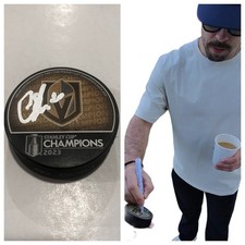 CHANDLER STEPHENSON SIGNED VEGAS GOLDEN KNIGHTS 2023 STANLEY CUP PUCK W CASE COA