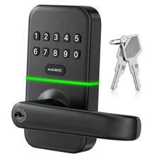 Smart Door Handle Lock with Keypad:  Keyless Entry Digital Knob for Front Door 