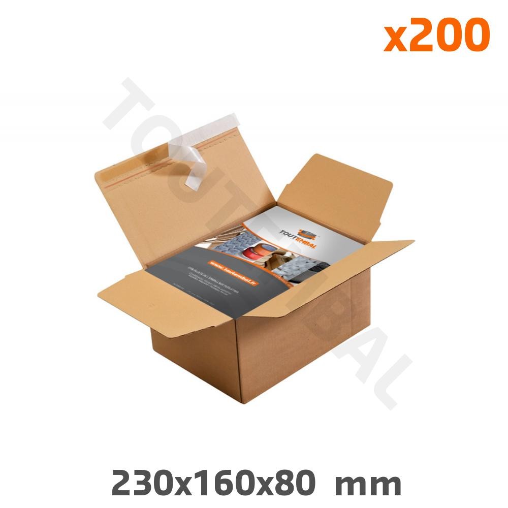Caisse carton 230x160x80 mm idéale pour expédier vos colis