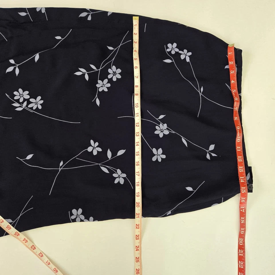 Maxi Falda Josephine Chaus Vintage Azul Oscuro Púrpura Floral Rayón 12 Modesta Foto 3 de 4