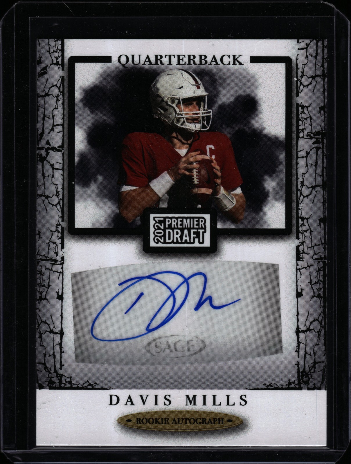 Davis Mills Sage Hit Premier Draft Autograph #A160 Black